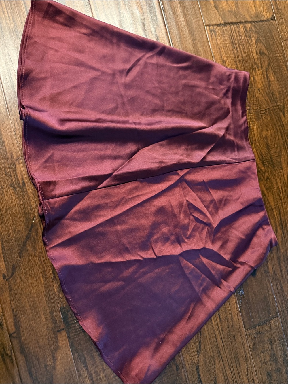 Women’s A-Line Satin Skirt in Deep Wine